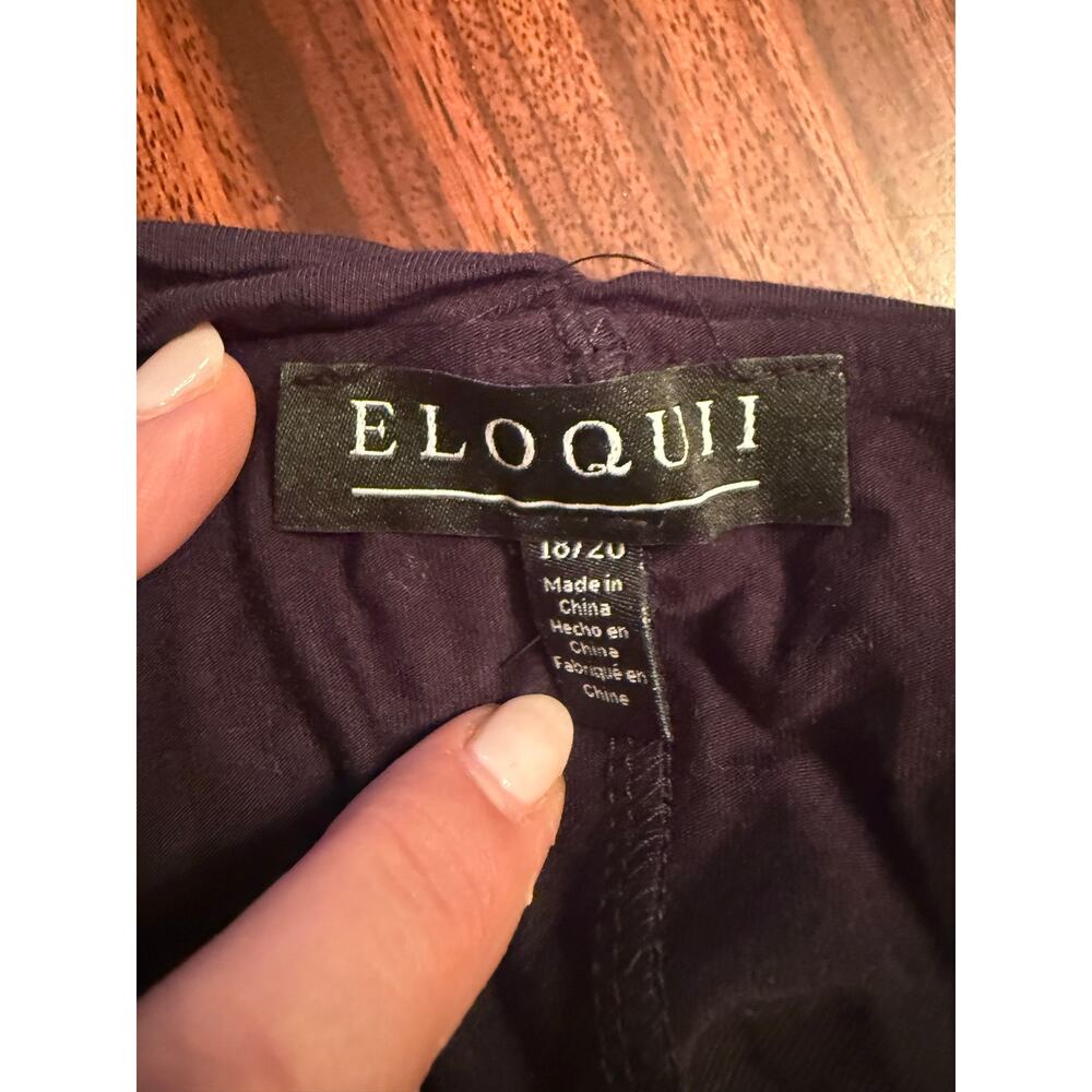 Eloquii Black Twist Front Off Shoulder Stretchy Top Sz 18/20 NWOT Glam Club - Picture 4 of 7